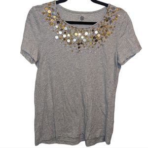 Tommy Hilfiger Women's Gray Sequin T-Shirt